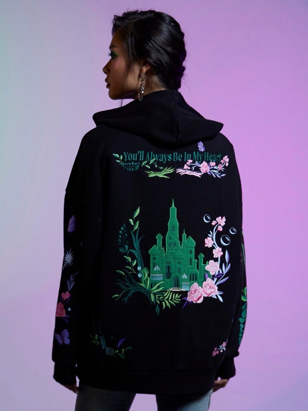 Her Universe Wicked Elphaba & Glinda Duo Embroidered Girls Hoodie - Picture 11 of 12